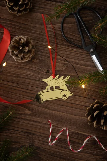 Christmas car Weihnachtsbaumanhänger - Gold - Pluto Design