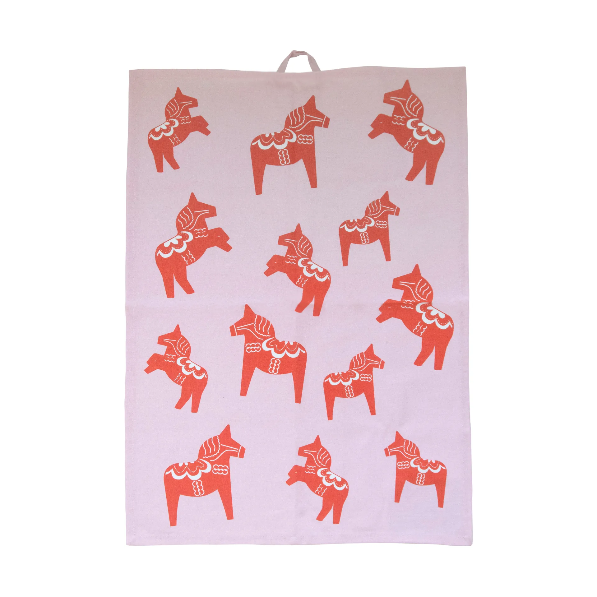 Dalahäst Geschirrtuch 50x70 cm, Rosa-Rot Pluto Design