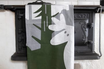 Elch Geschirrtuch 50x70 cm - Grün-Silber-Weiß - Pluto Design