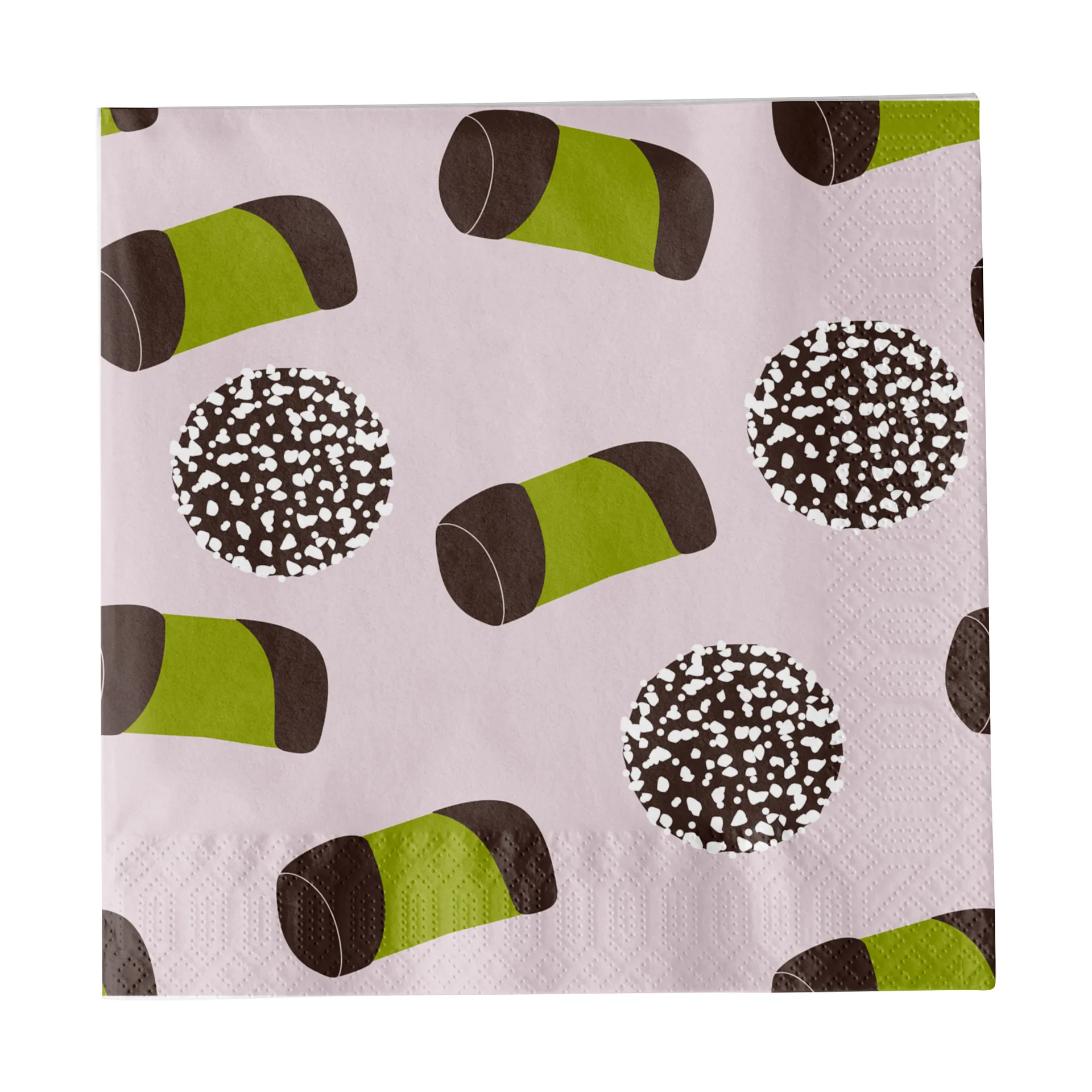 Like a Swede Serviette, Rosa-grün-braun-weiß Pluto Design