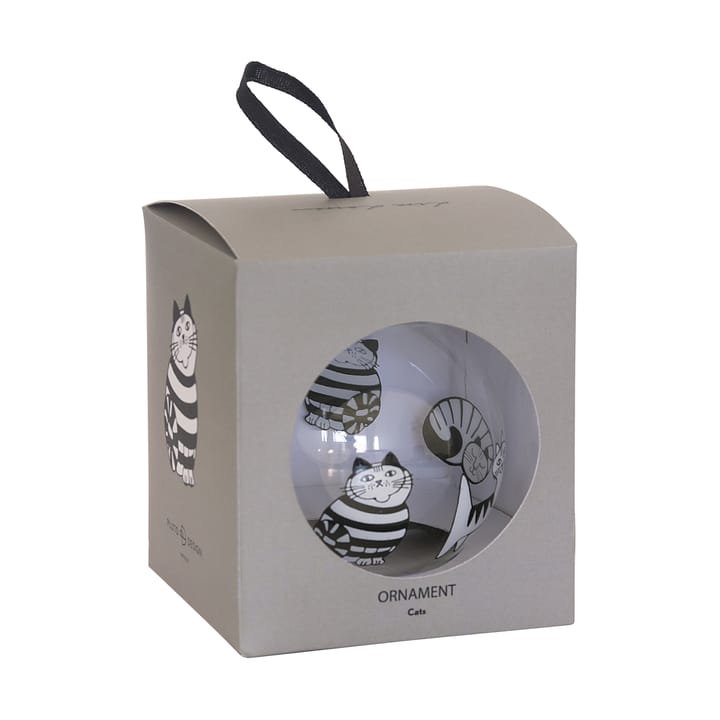 Lisa Larson Katzen Weihnachtskugel, White-black Pluto Design