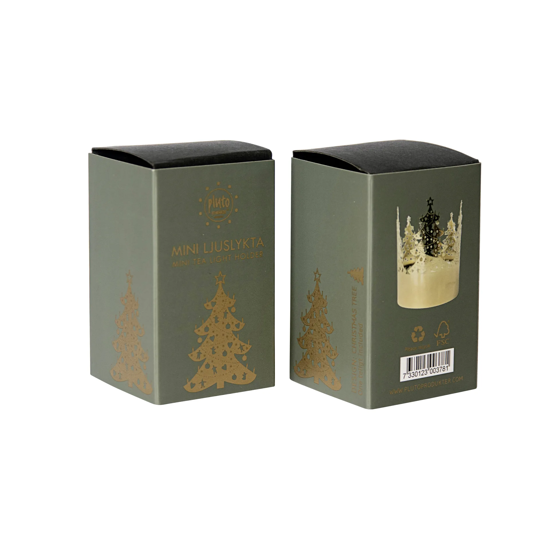 Mini Windlicht Ø4.5cm, Weihnachtsbaum Pluto Design
