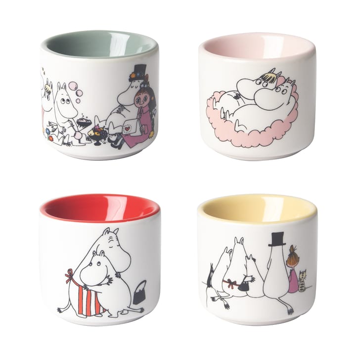 Mumin love Eierbecher 4 Teile - Weiß-Multi - Pluto Design