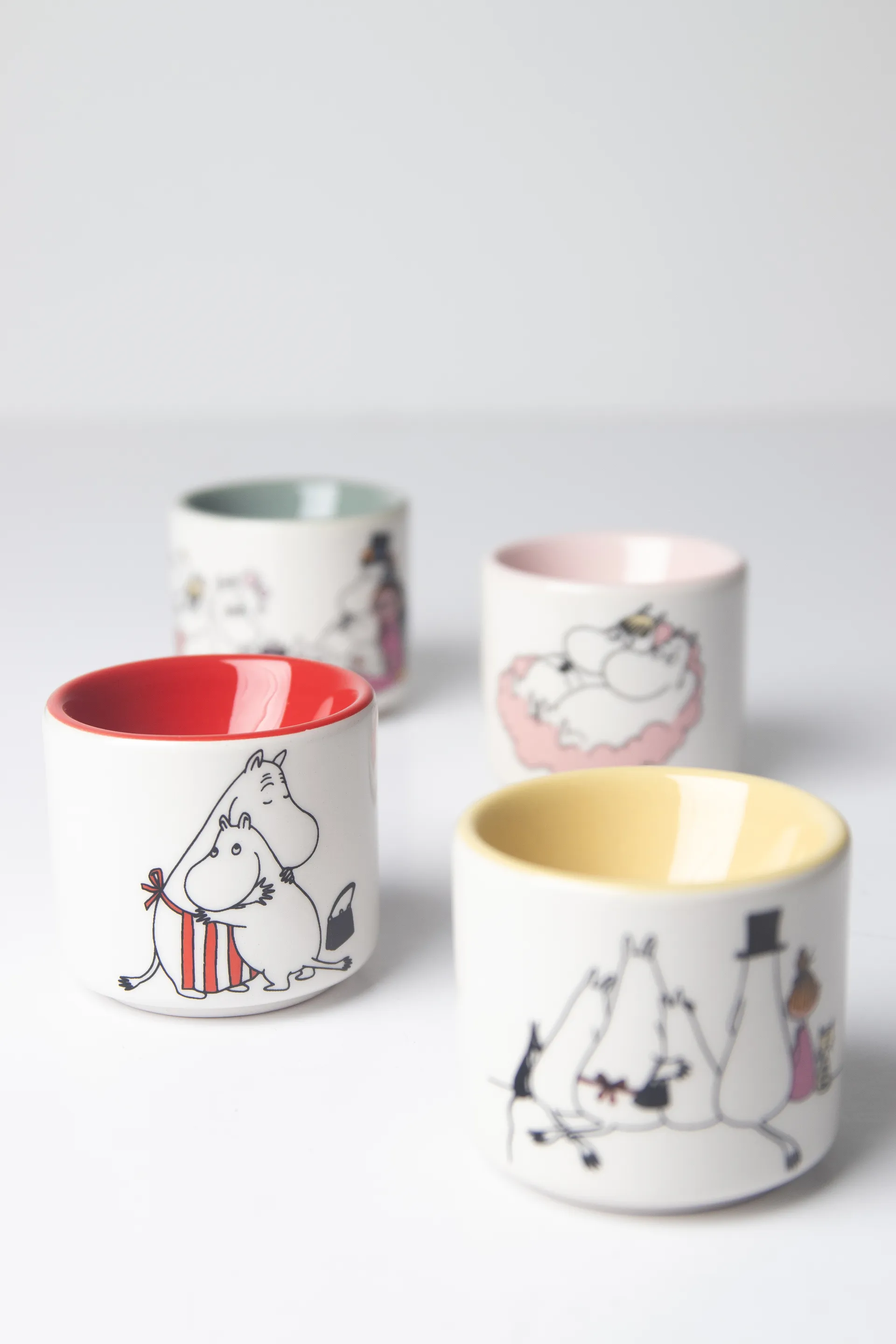Mumin love Eierbecher 4 Teile, Weiß-Multi Pluto Design