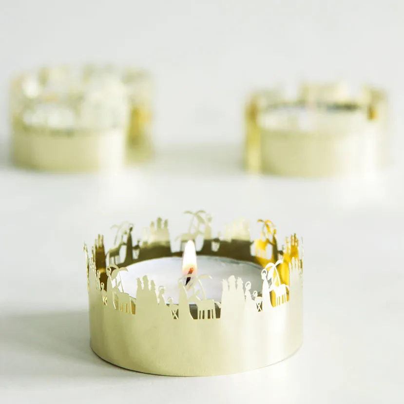 Pluto Teelichthalter gold, Krippe Pluto Design