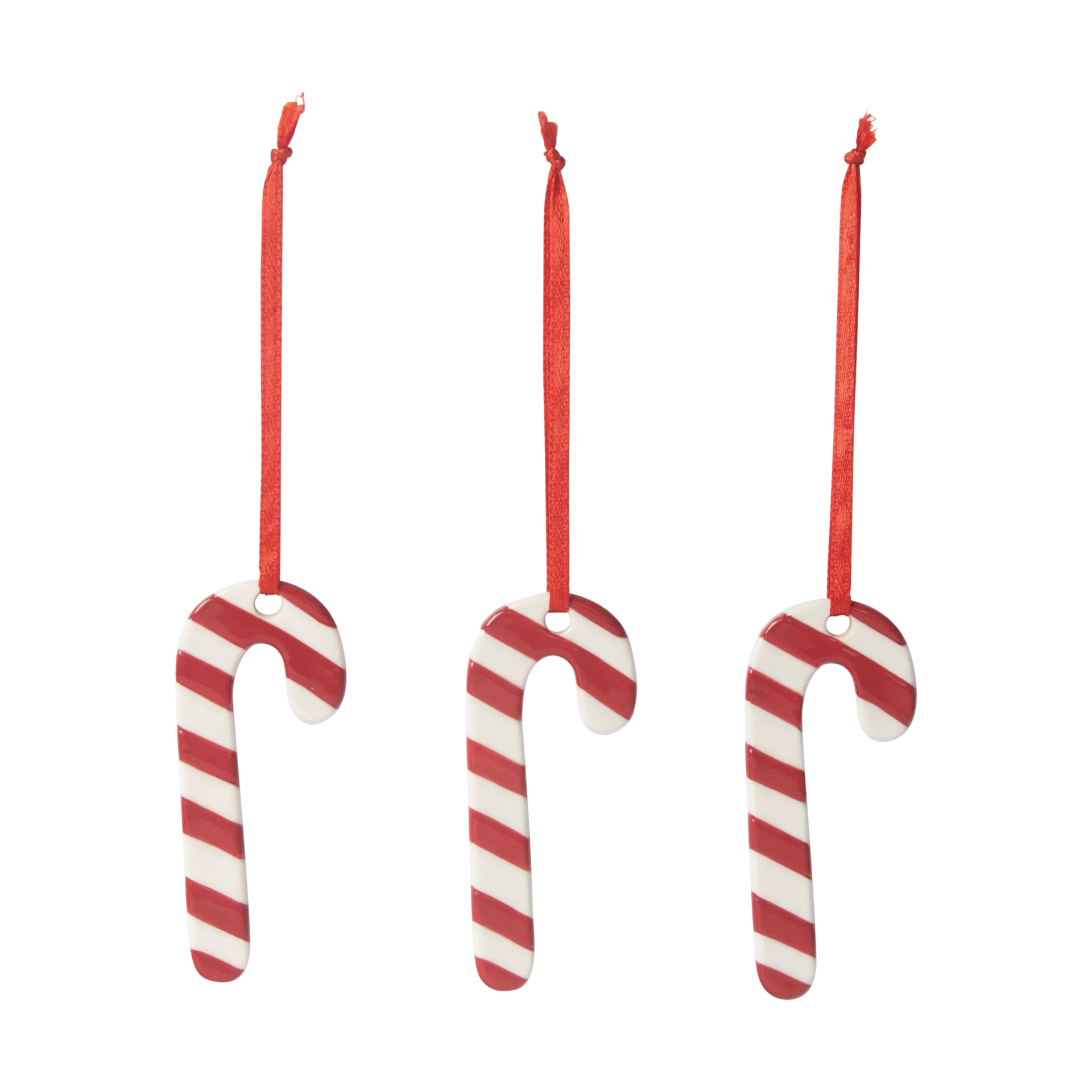 Polkagris Weihnachtsbaumshänger 3er Pack, Weiß-rot Pluto Design