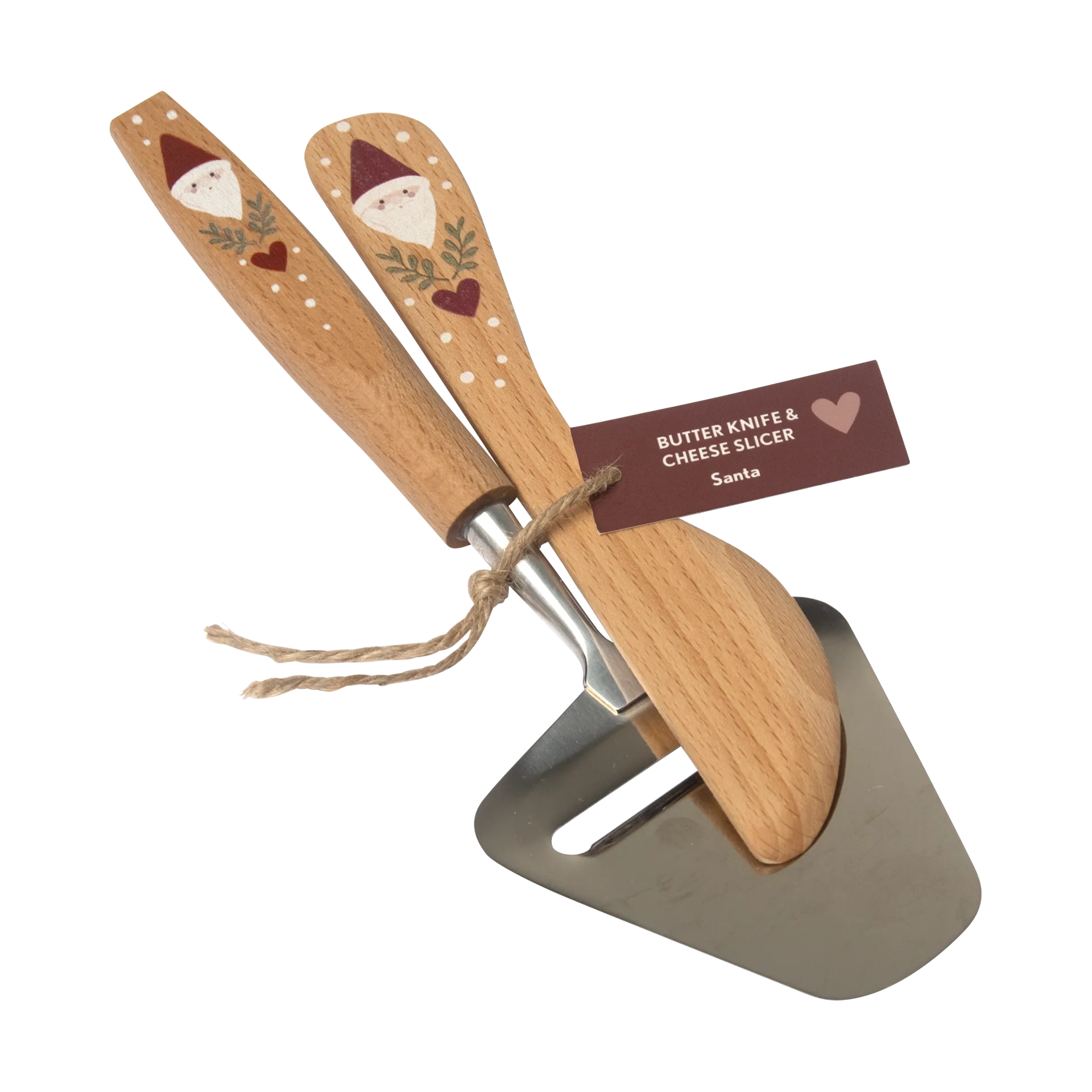 Santa Buttermesser und Käsehobel 2-teilig, Beige Pluto Design