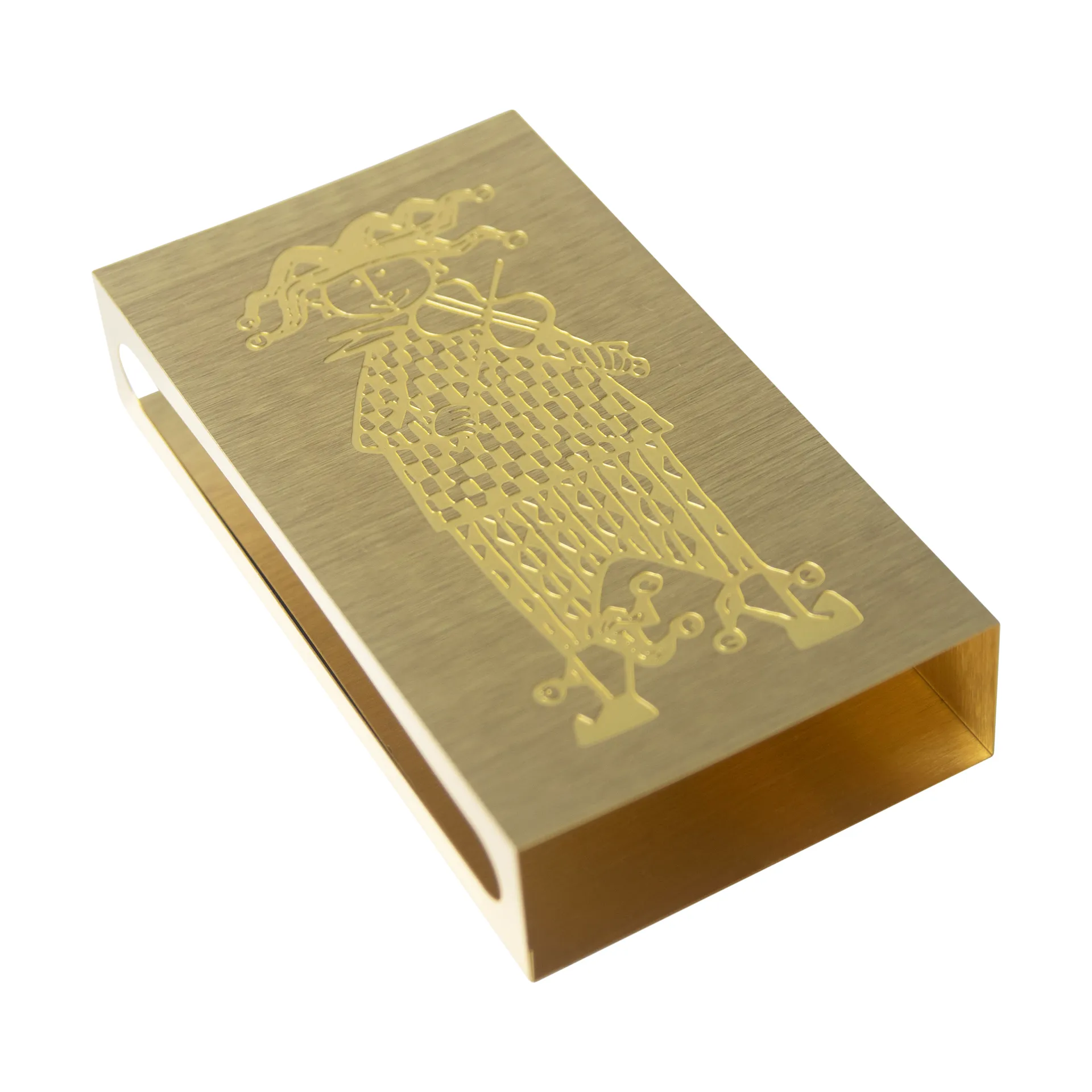 Stig Lindberg Karneval Streichholzschachtelhalter, Gold Pluto Design