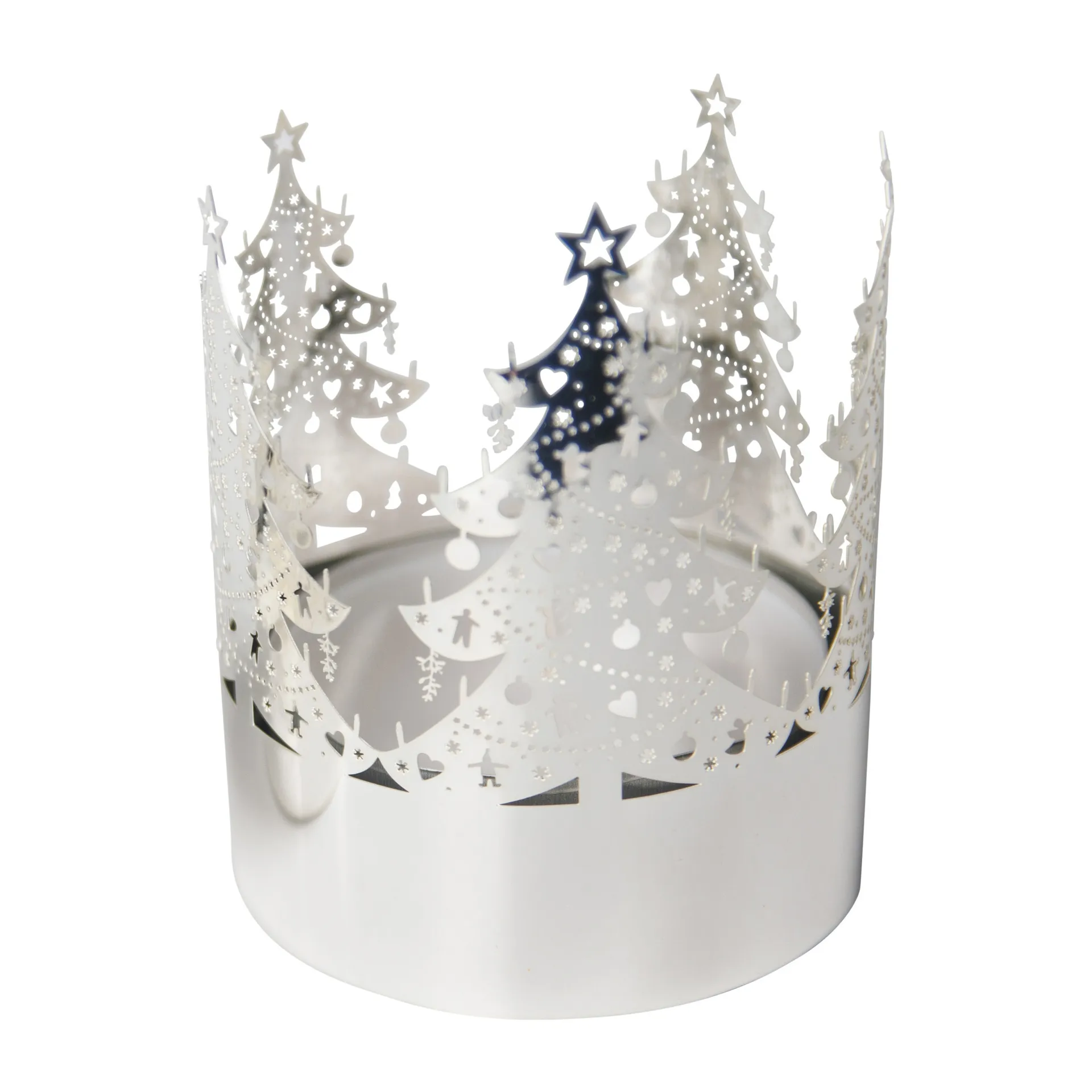 Weihnachtsbaum-Kerzenhalter Medium, Silber Pluto Design