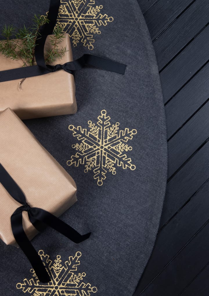 Weihnachtsbaumteppich Schneestern  Ø110cm, Grau-gold Pluto Design