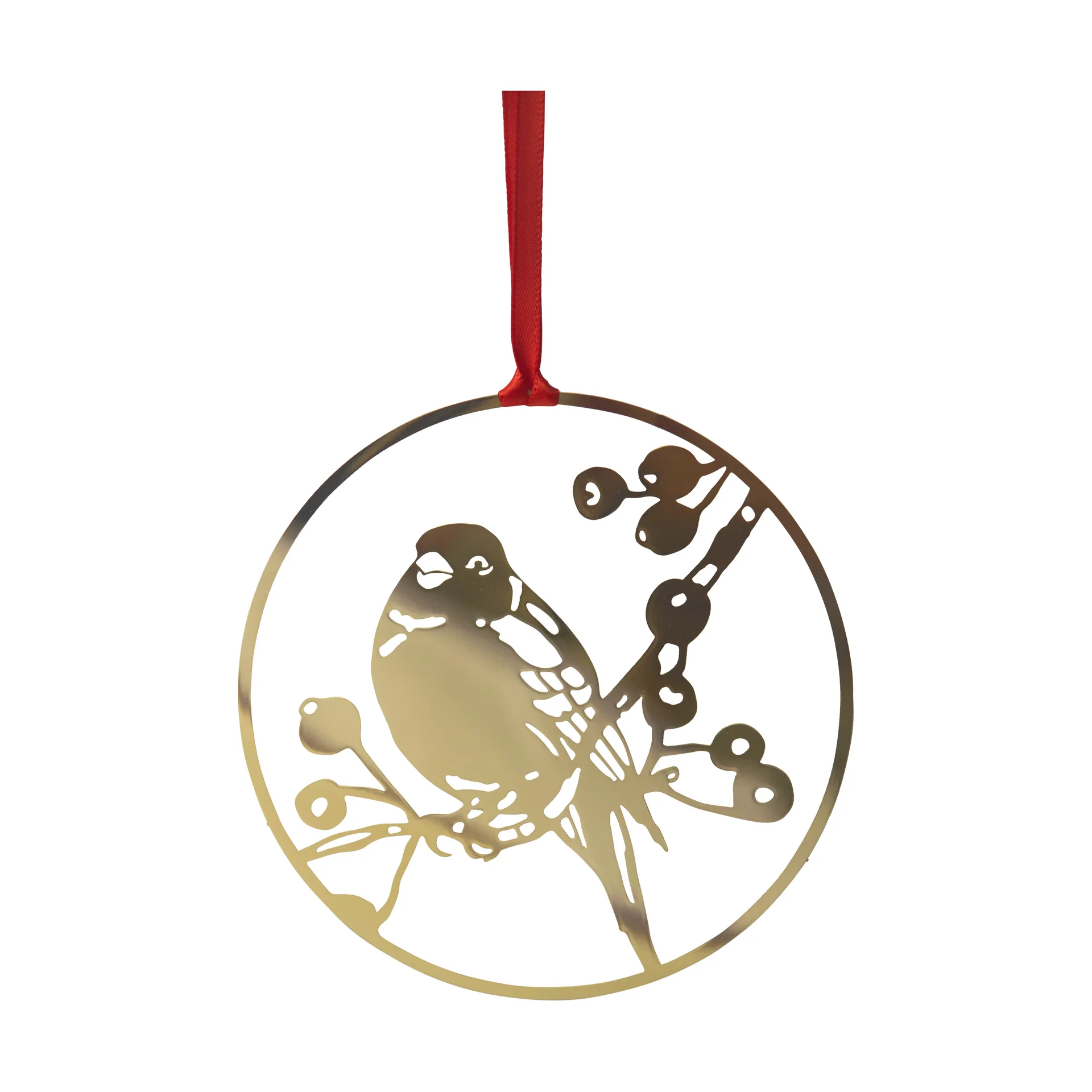 Winter Bird L Weihnachtshänger, Gold Pluto Design