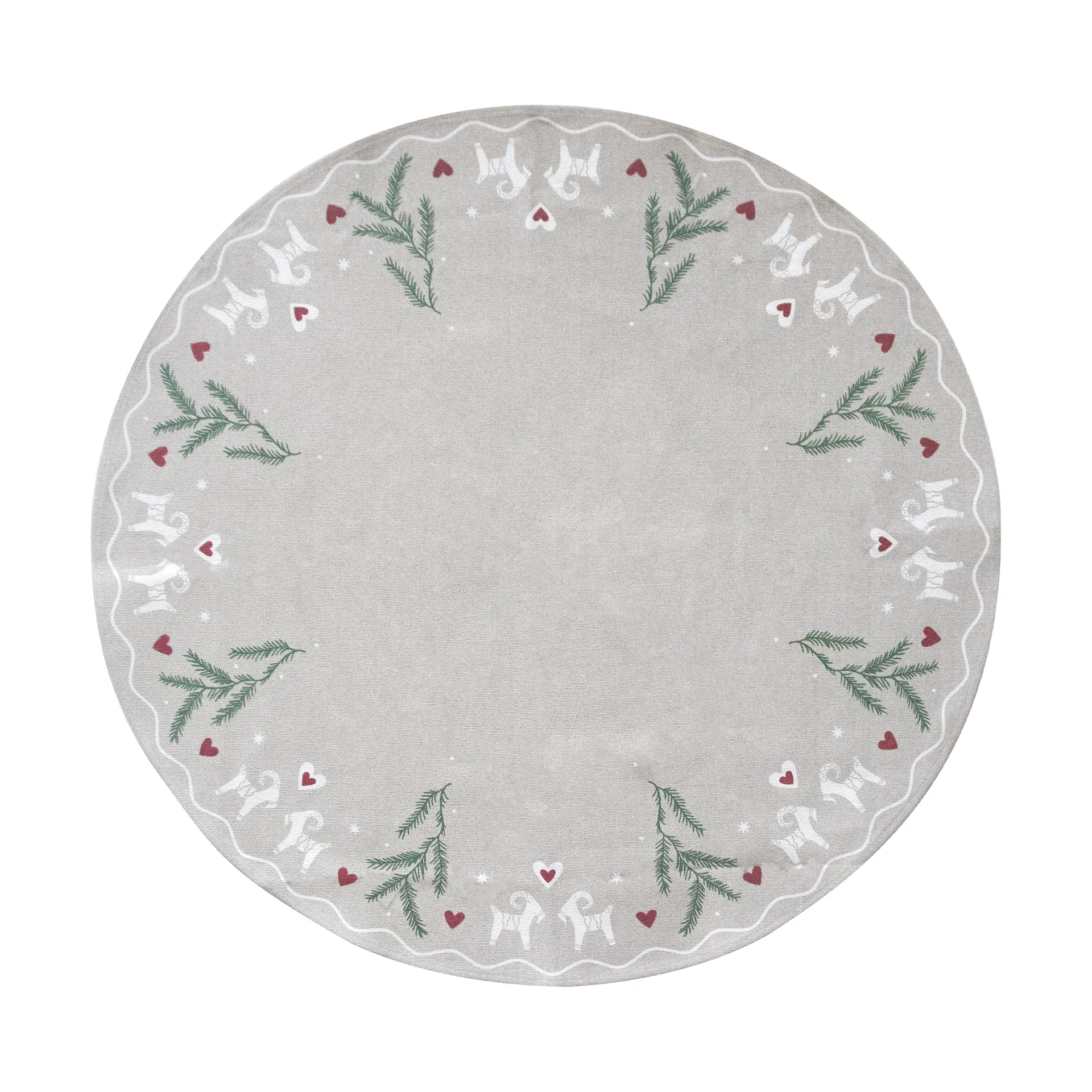 Yule Goat Weihnachtsteppich Ø110 cm, Beige Pluto Design