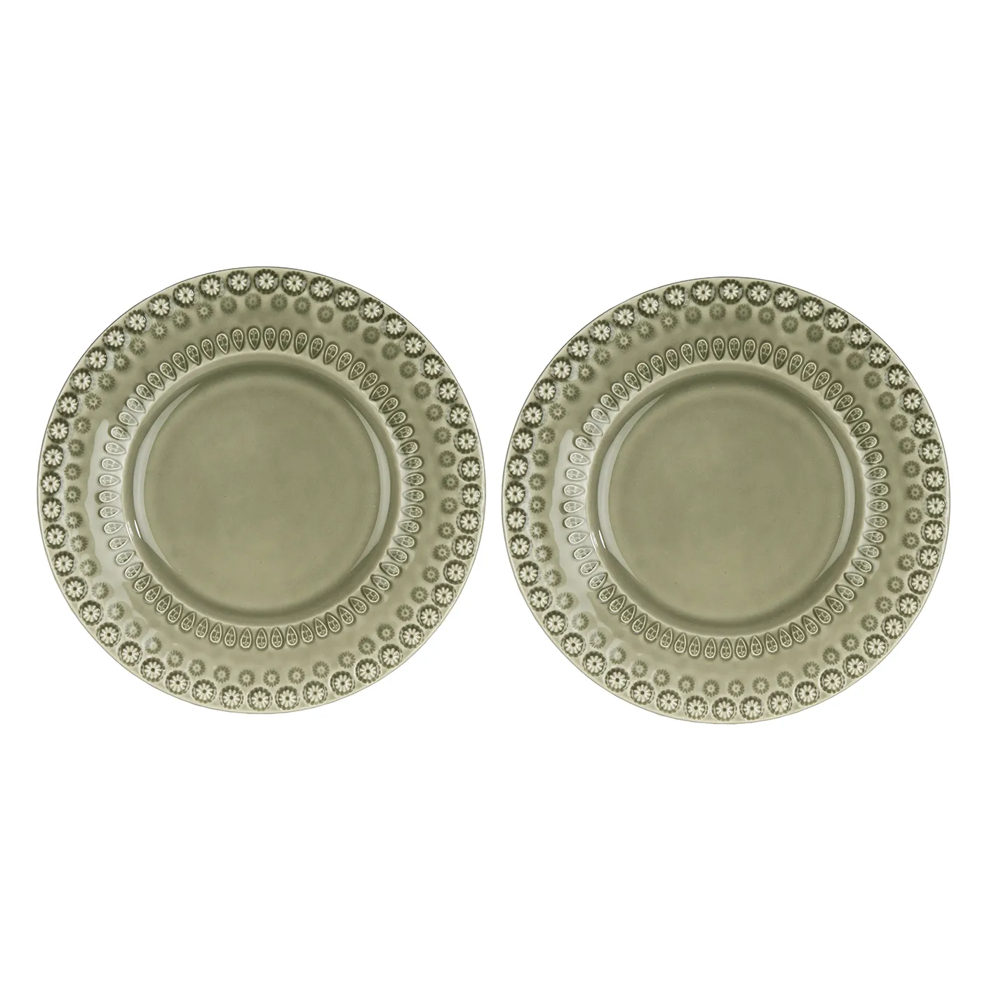 Daisy Dessertteller Ø22cm 2er Pack, Faded army (grün) PotteryJo