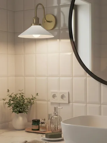 August Wandleuchte - Opal-Messing - PR Home