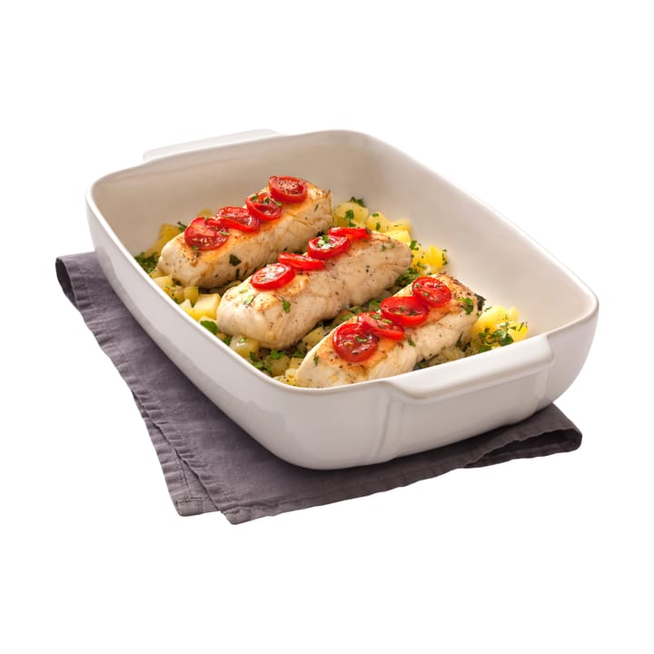 Pyrex rechteckige Keramikplatte weiß, 25x19 cm Pyrex
