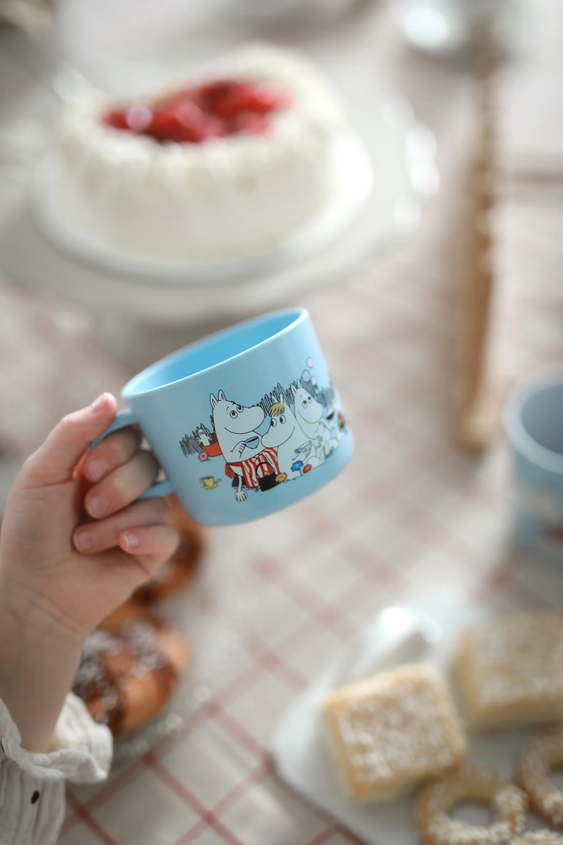 Mumin Picnic Tasse 25 cl, Hellblau Rätt Start