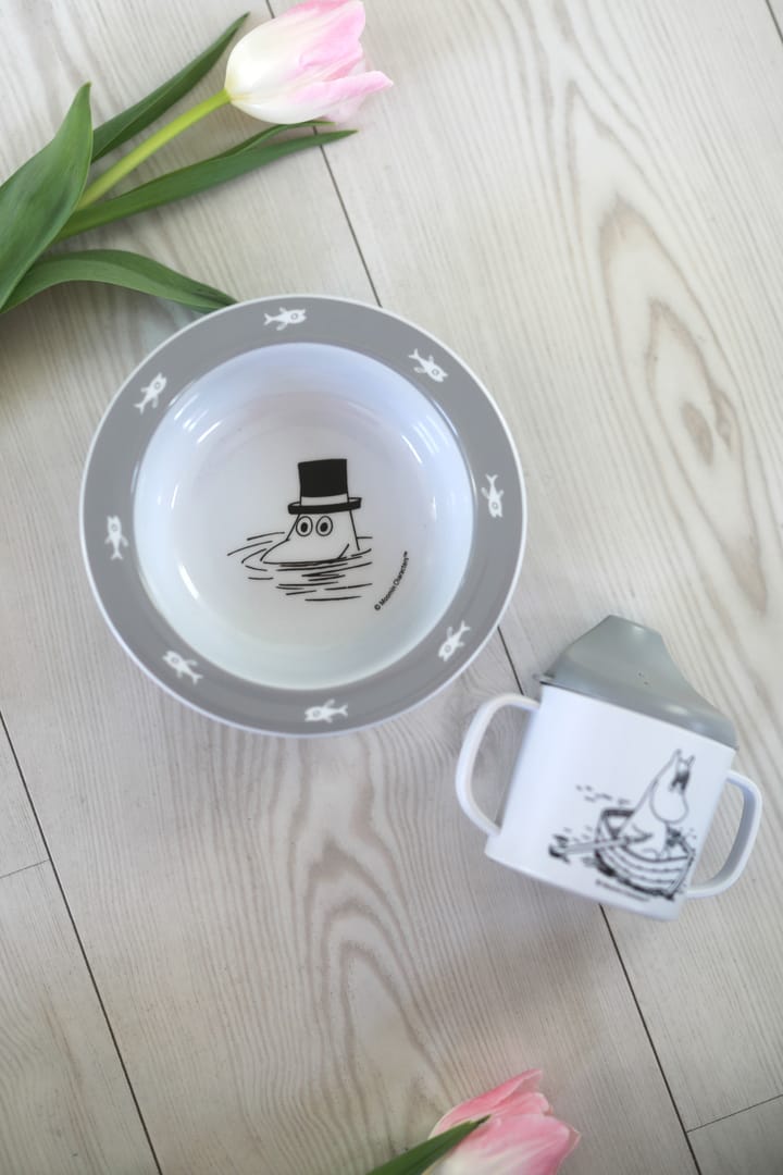 Mumin Water & Bad Trinklernbecher & Teller mit Saugnapf, Grau Rätt Start