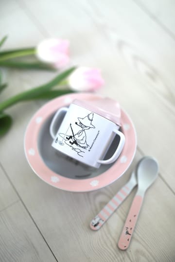 Mumin Water & Bad Trinklernbecher & Teller mit Saugnapf - Rosa - Rätt Start