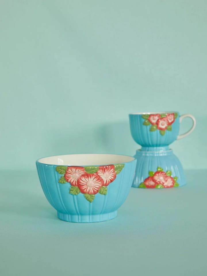 Rice Embossed Flower Keramikschale Ø14,5cm, Mint RICE