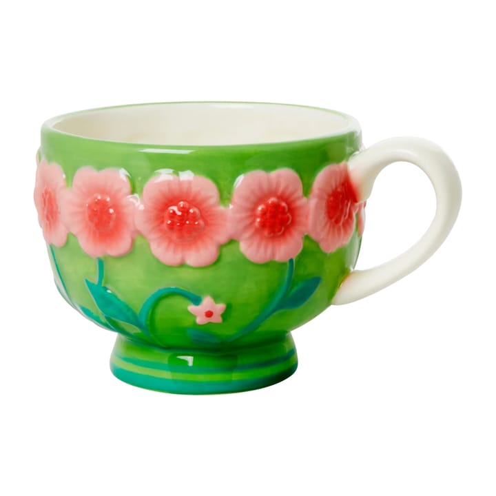 Rice Embossed Flower Keramiktasse 30cl, Sage green RICE