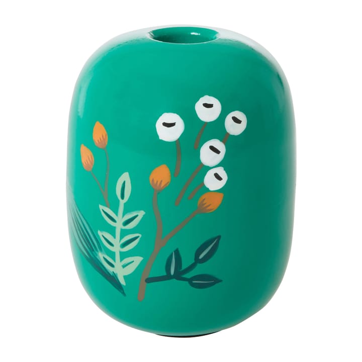 Rice Kerzenhalter Ø8,5cm, Green-handpainted flowers RICE