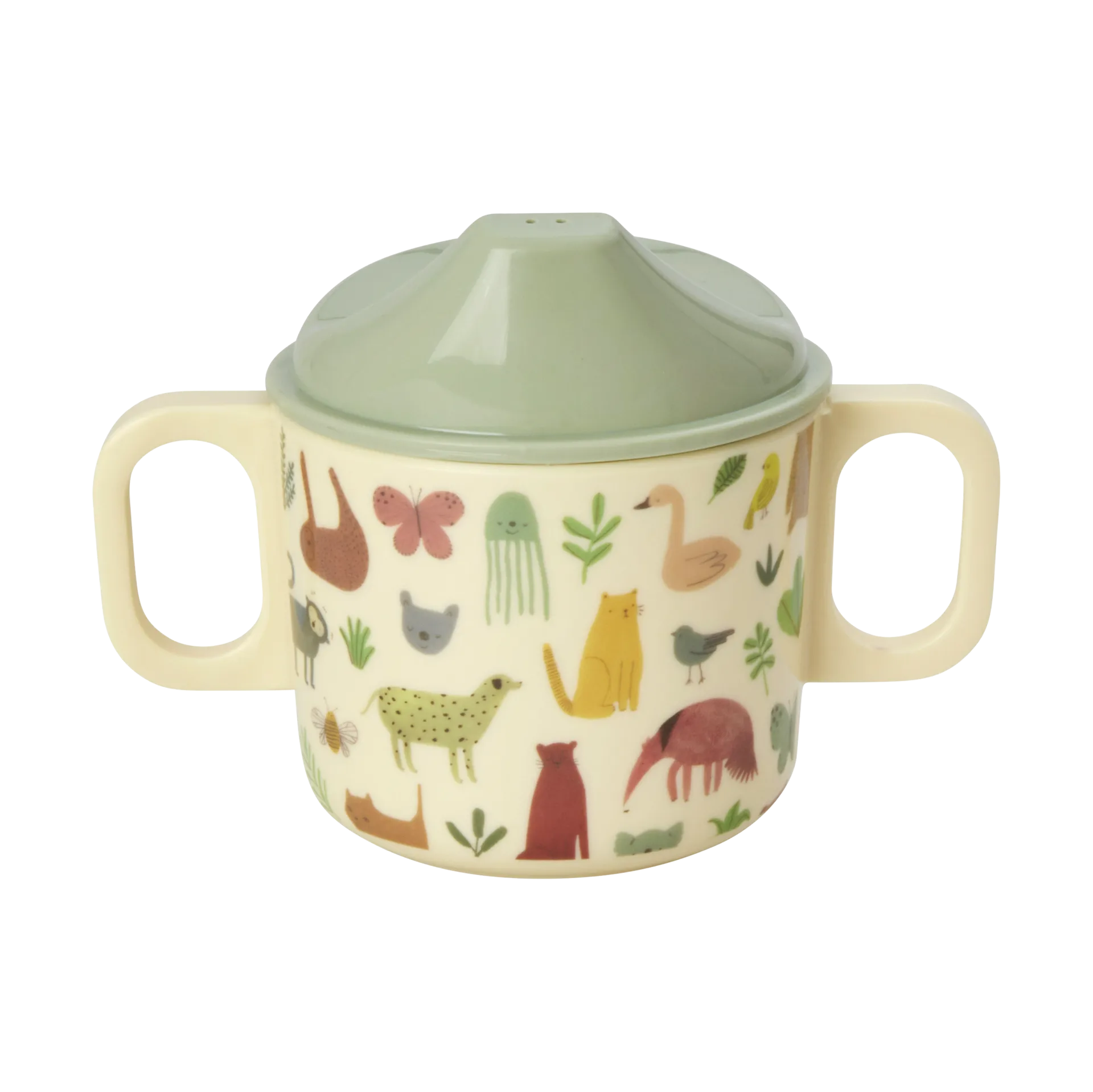 Rice Kinderbecher mit zwei Griffen 20cl, Sweet Jungle Print-Cream RICE