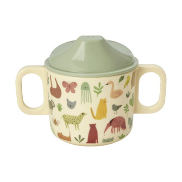 Rice Kinderbecher mit zwei Griffen 20cl - Sweet Jungle Print-Cream - RICE