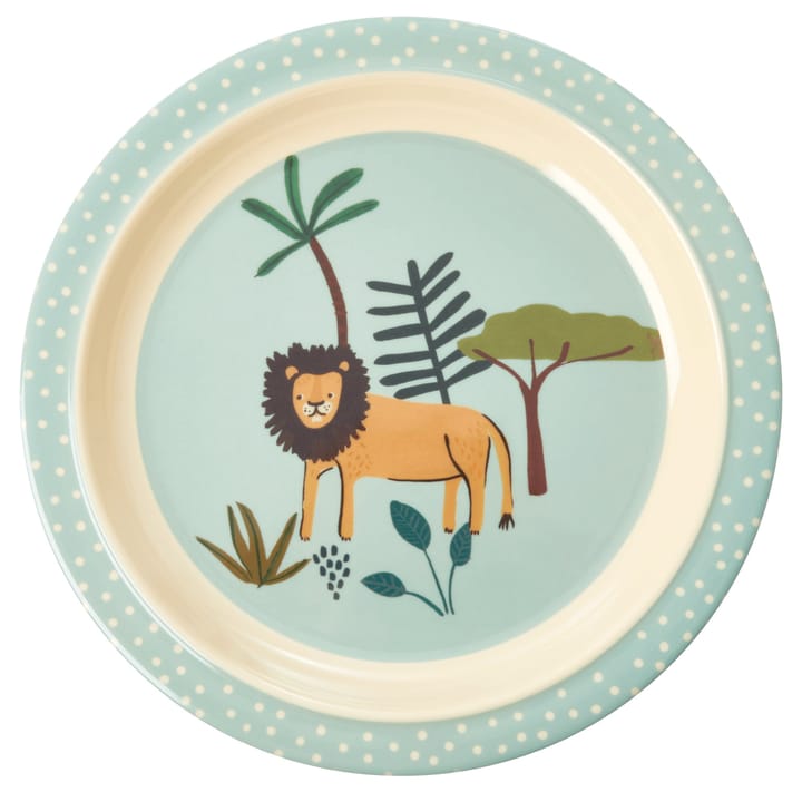 Rice Kinderteller Jungle animals - Blue-multi - RICE