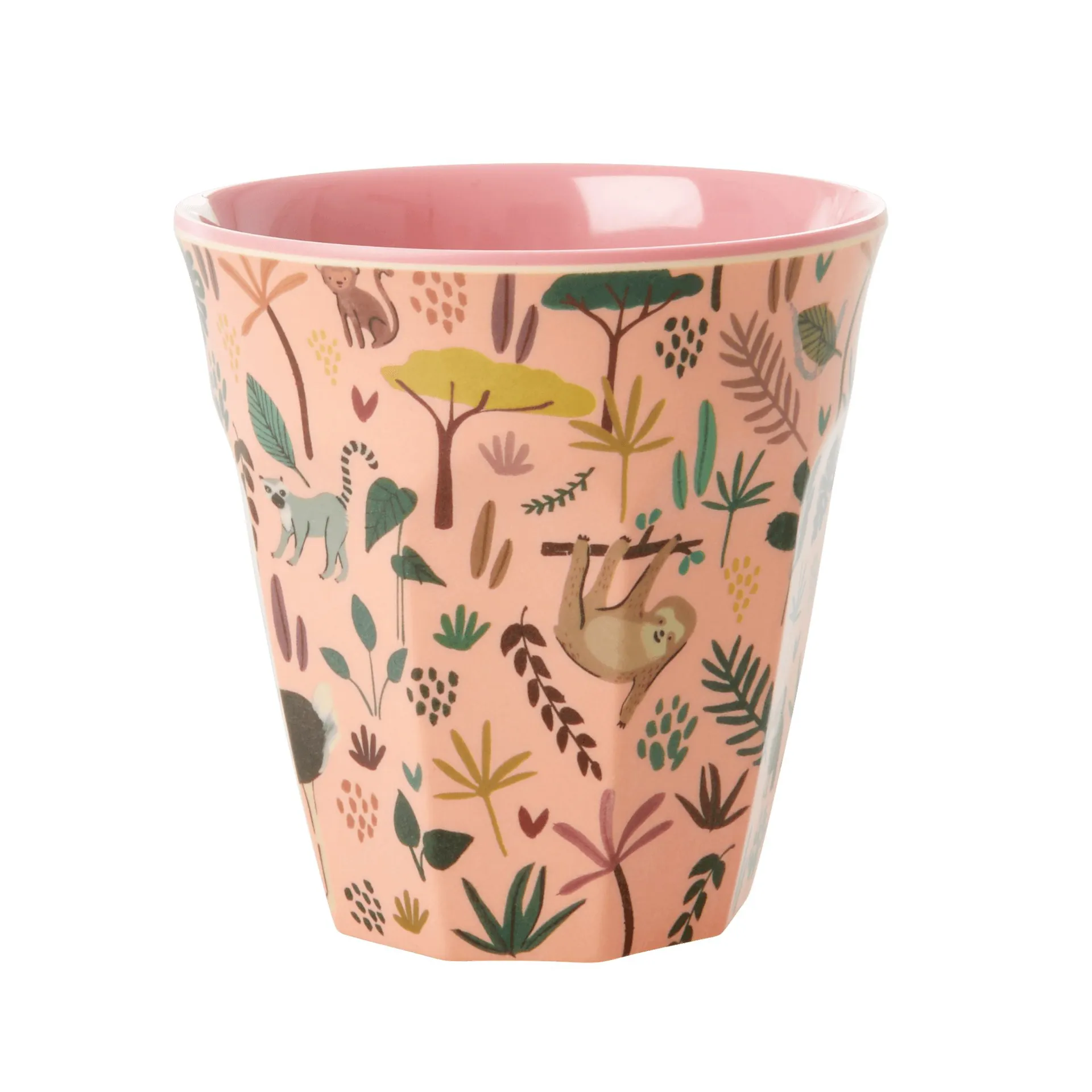 Rice Melaminbecher medium, Coral-Jungle animals RICE