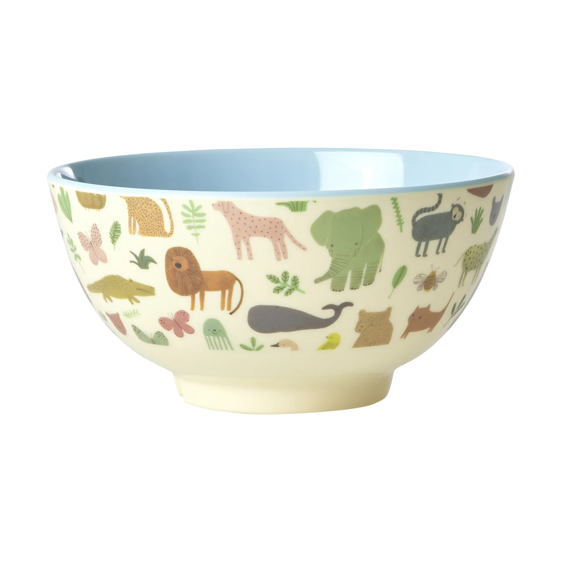 Rice Melaminschale medium, Sweet Jungle Print-Soft blue RICE