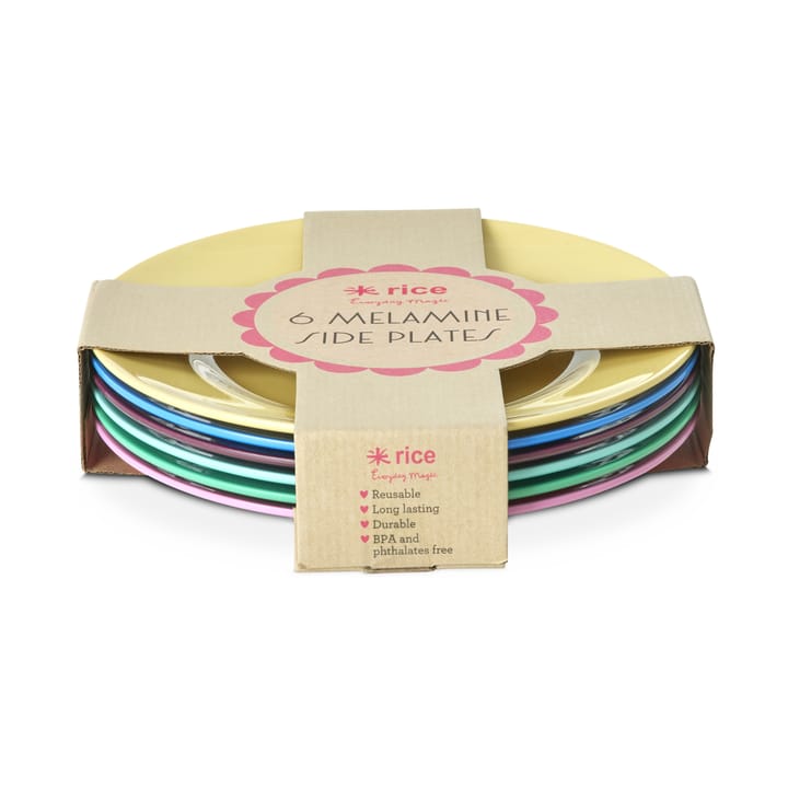 Rice Melaminteller Ø21 cm 6er-Pack, Show youre true colors RICE