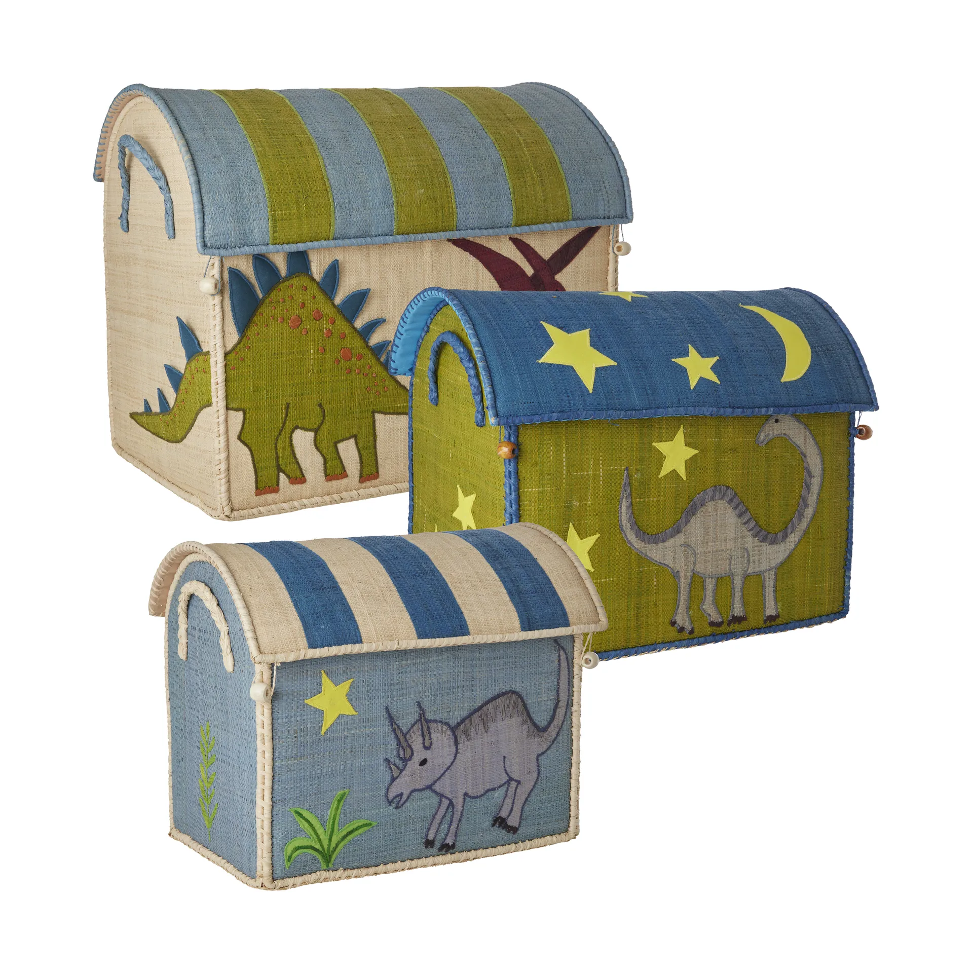 Rice Raffia Aufbewahrungskorb 3 Teile, New Dinosaur Theme RICE