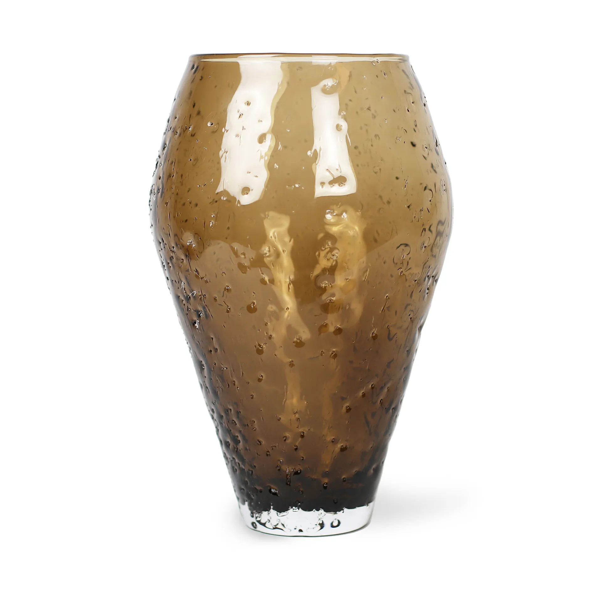 Crushed Glasvase large, Sepia brown Ro Collection