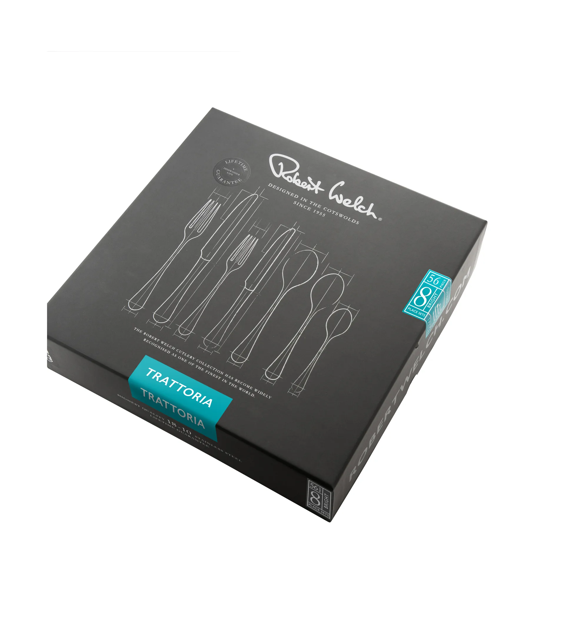 Trattoria Besteckset 56 Teile, Schwarz Robert Welch