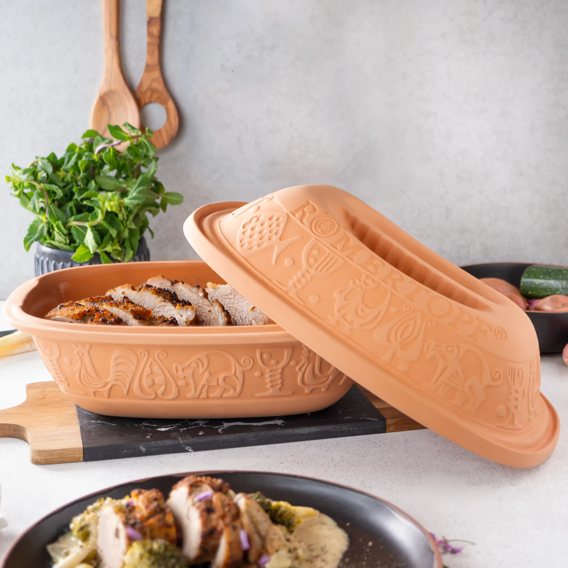 Tontopf Classic Terrakotta, 4 Personen Römertopf