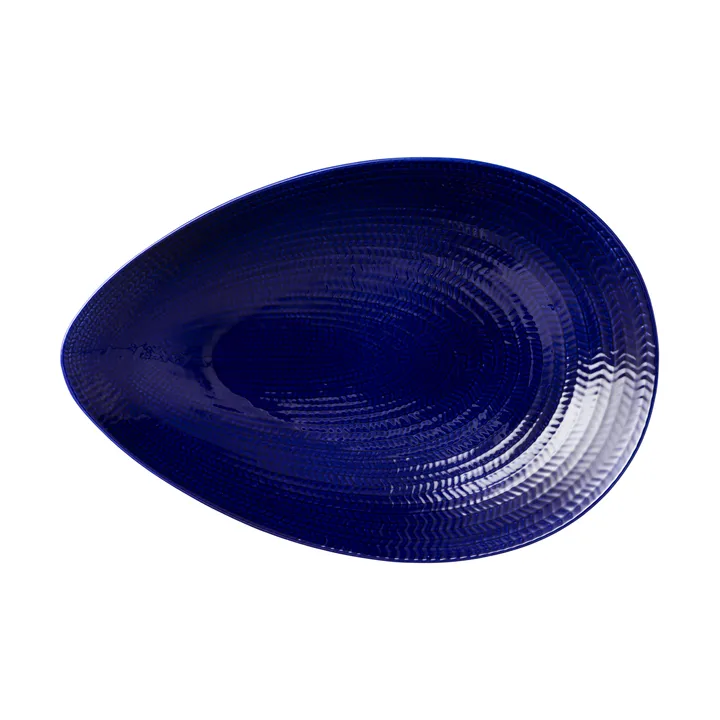 Blaues Feuer Servierplatte - Blau, 24x35 cm - Rörstrand