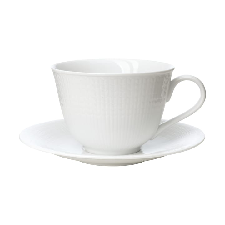 Swedish Grace Tasse mit Untertasse 45 cl - Schnee - Rörstrand