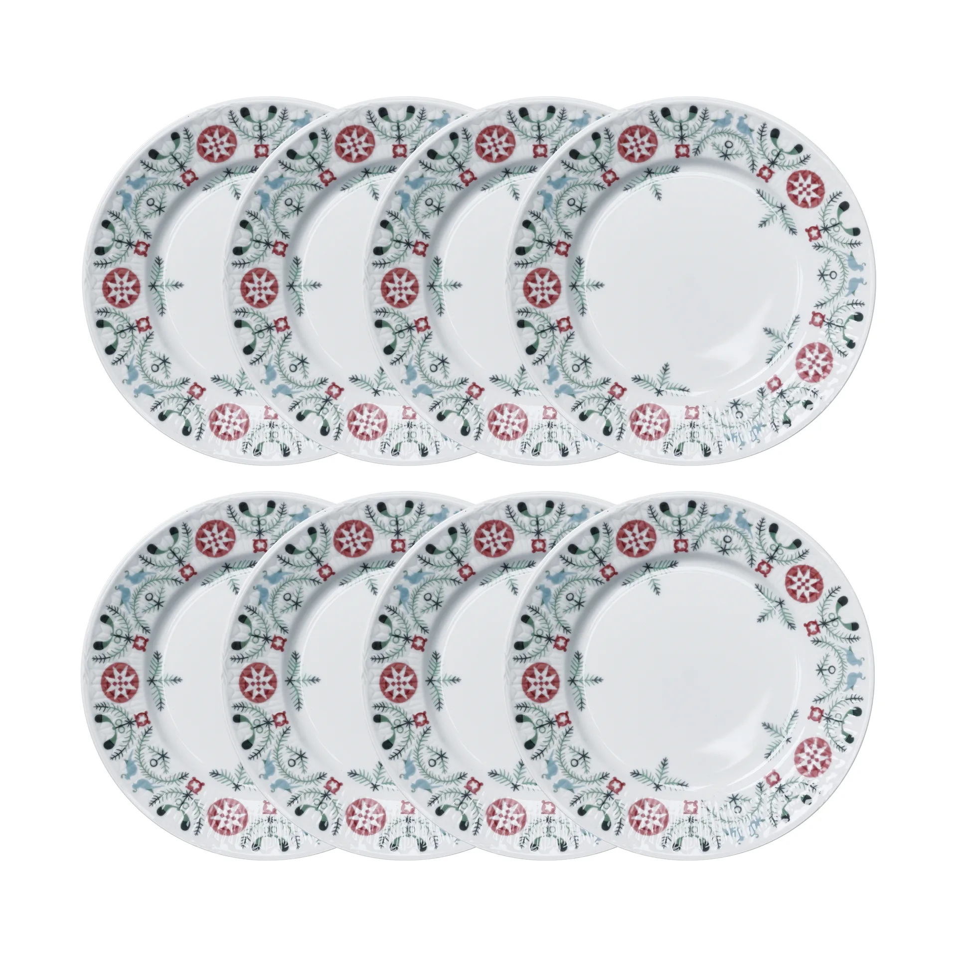 Swedish Grace Winter Dessertteller Ø17 cm 8er-Pack - Weiß,  Rörstrand