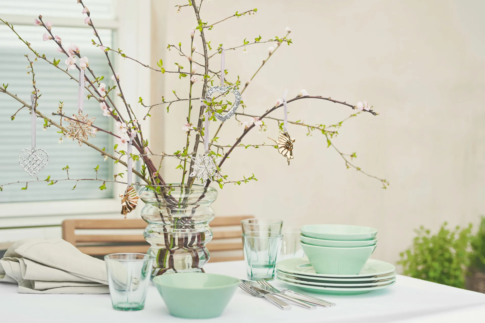 Karen Blixen Weihnachtsanhänger Blumenherz, Silver Rosendahl