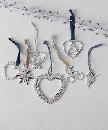 Karen Blixen Weihnachtsanhänger Blumenherz - Silver - Rosendahl