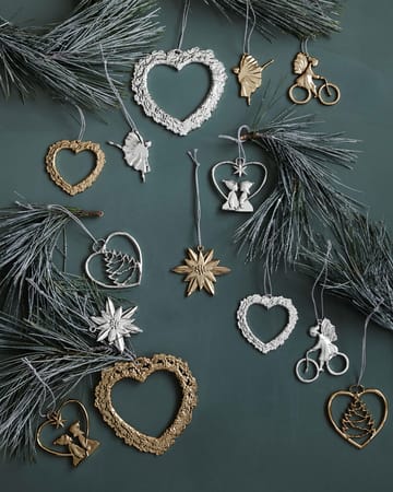 Karen Blixen Weihnachtsanhänger Blumenherz - Silver - Rosendahl