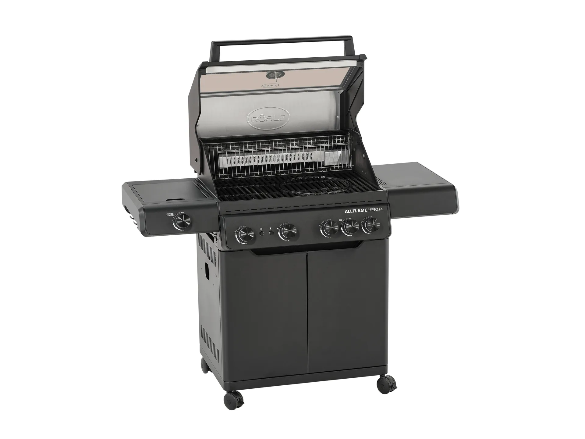 AllFlame Hero 4 Gasgrill, Schwarz Rösle