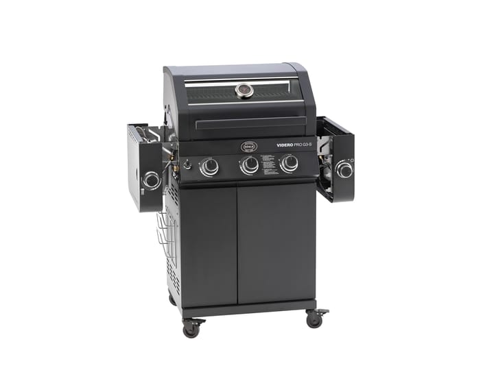 Videro PRO G3-S Vario + Gasgrill, Matt schwarz Rösle
