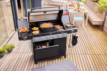 Videro PRO G6-S Vario + Gasgrill - Matt schwarz - Rösle