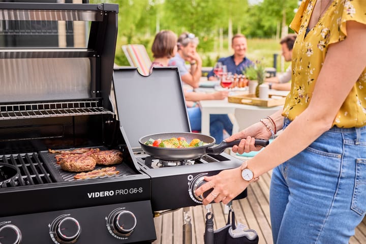 Videro PRO G6-S Vario + Gasgrill, Matt schwarz Rösle