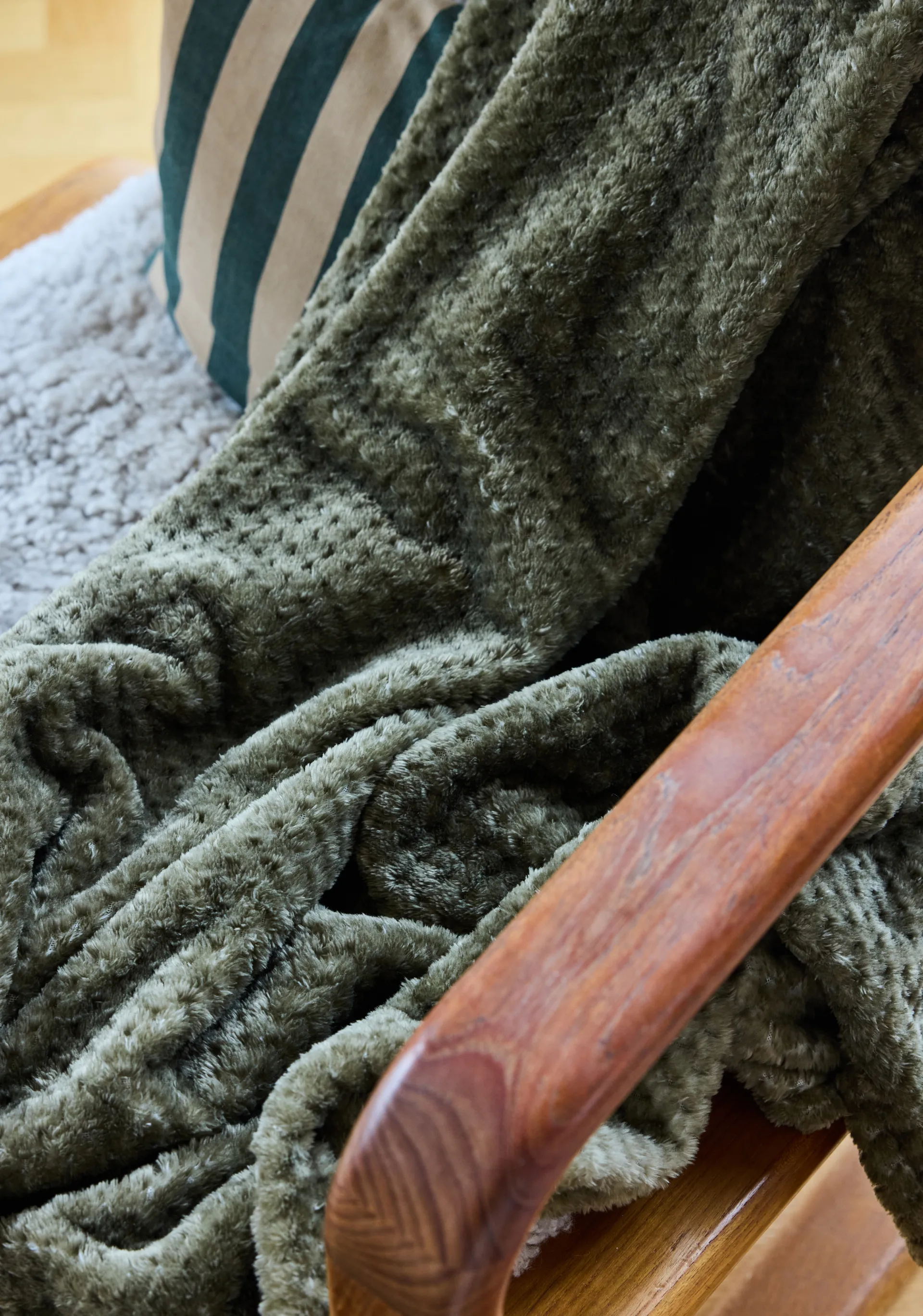 Anni Fleecedecke 130x170 cm, Grün Sagaform