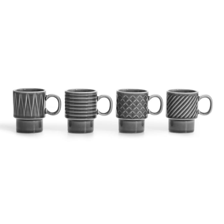 Coffee & More Espressotasse 4er Pack - Grau - Sagaform