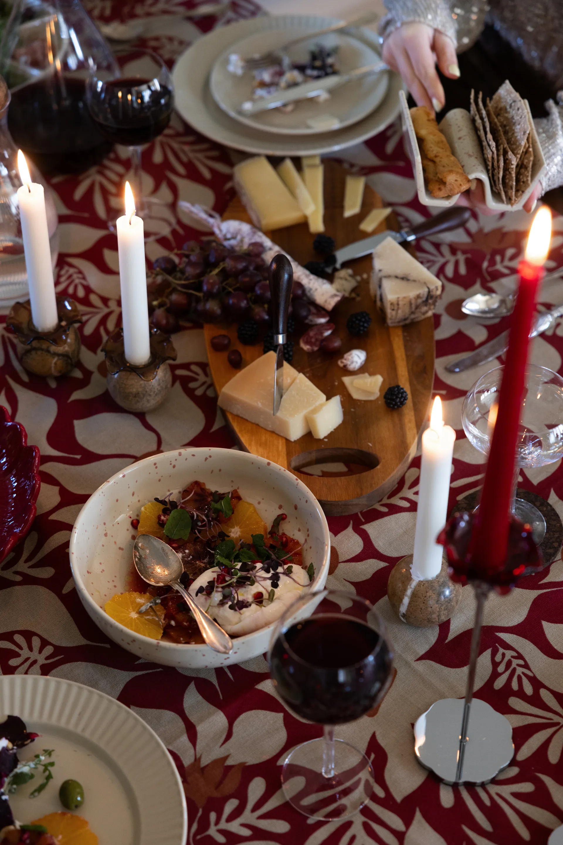 Ditte Taco Halter 2er-Pack, Beige-Weinrot Sagaform