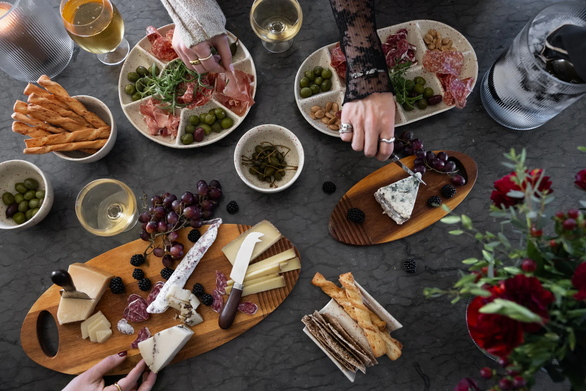 Ditte Taco Halter 2er-Pack, Beige-Weinrot Sagaform