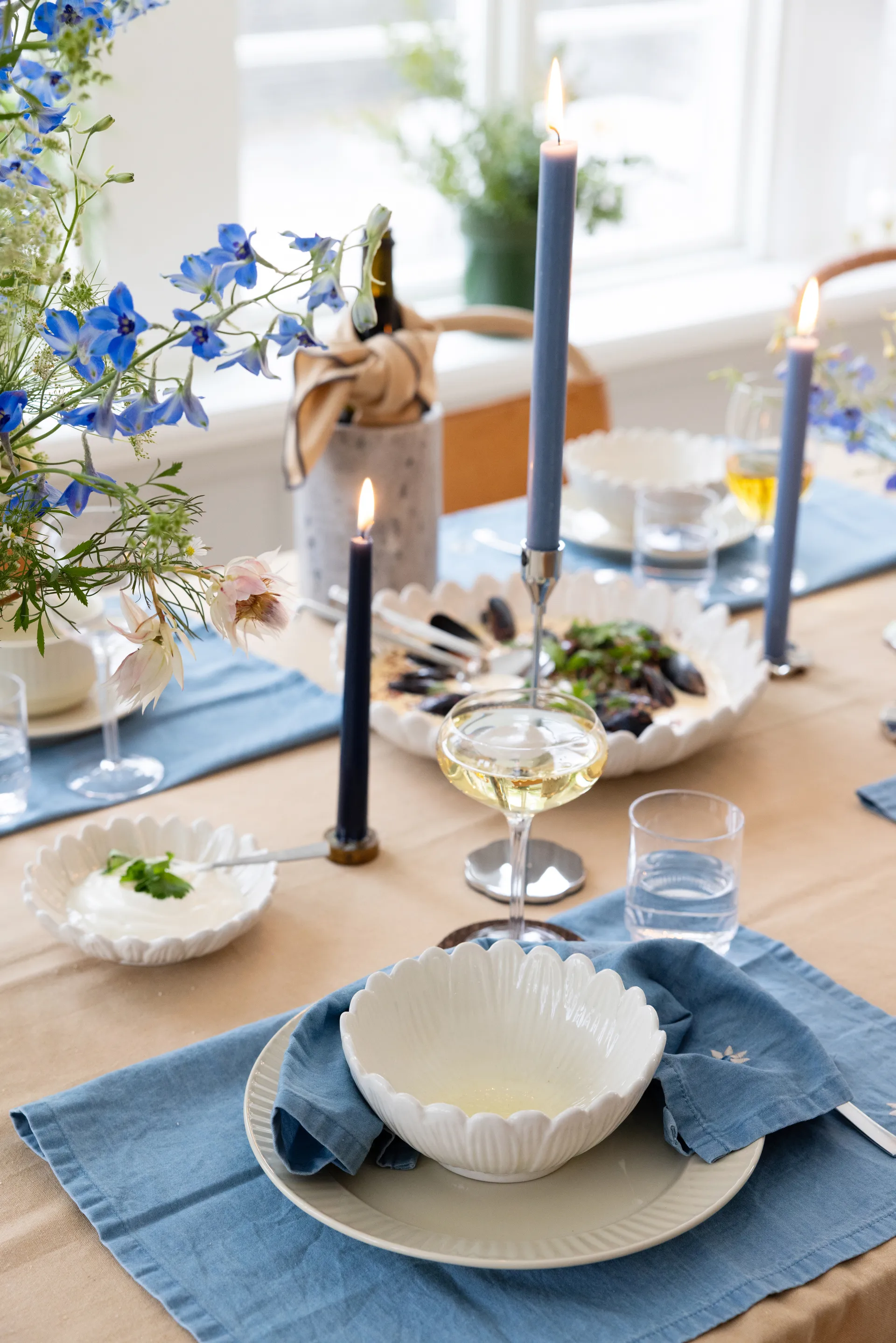 Eden denim Stoffserviette 45x45 cm 2er-Pack, Blau Sagaform